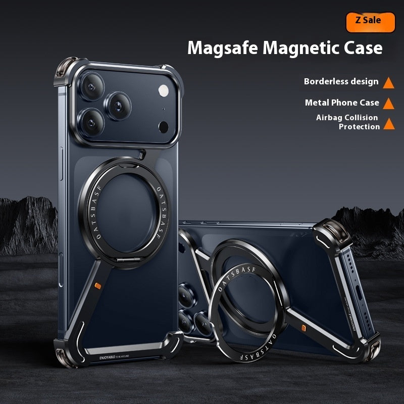 Metal Frame with Magnetic Bracket IPhone Case