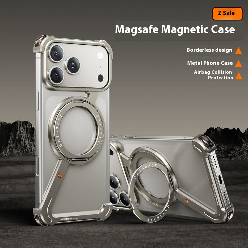 Metal Frame with Magnetic Bracket IPhone Case