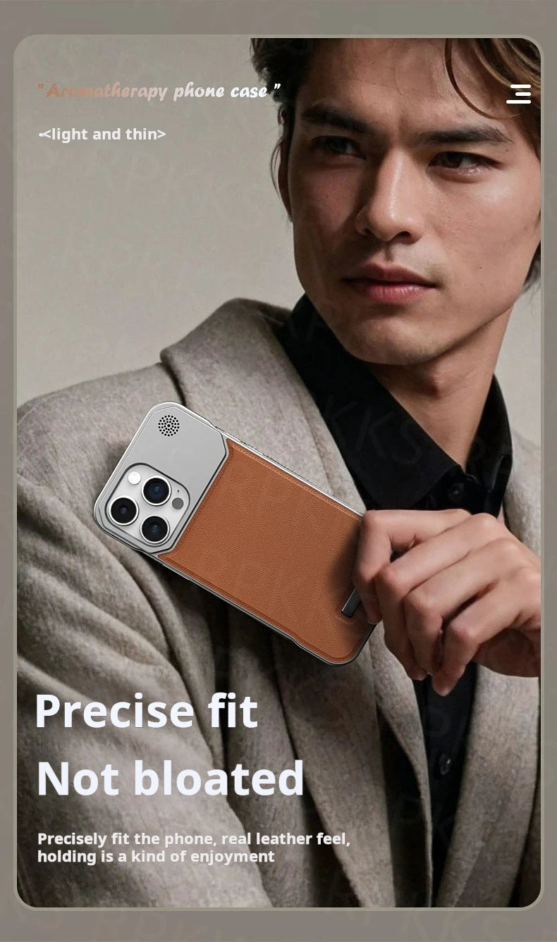 Aromatherapy Leather Case for iPhone - Magsafe Magnetic Frameless Armor Cover