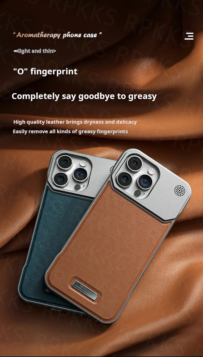 Aromatherapy Leather Case for iPhone - Magsafe Magnetic Frameless Armor Cover