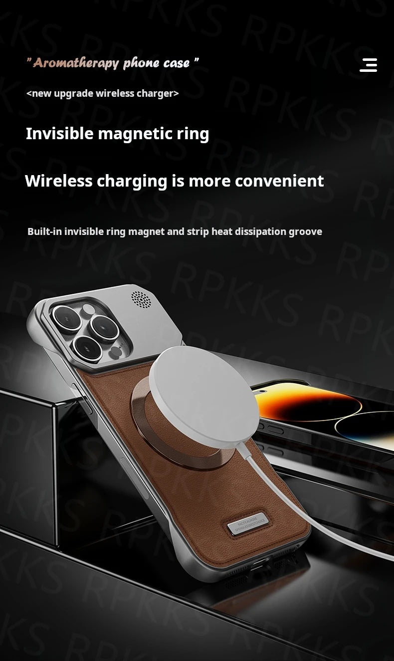 Aromatherapy Leather Case for iPhone - Magsafe Magnetic Frameless Armor Cover