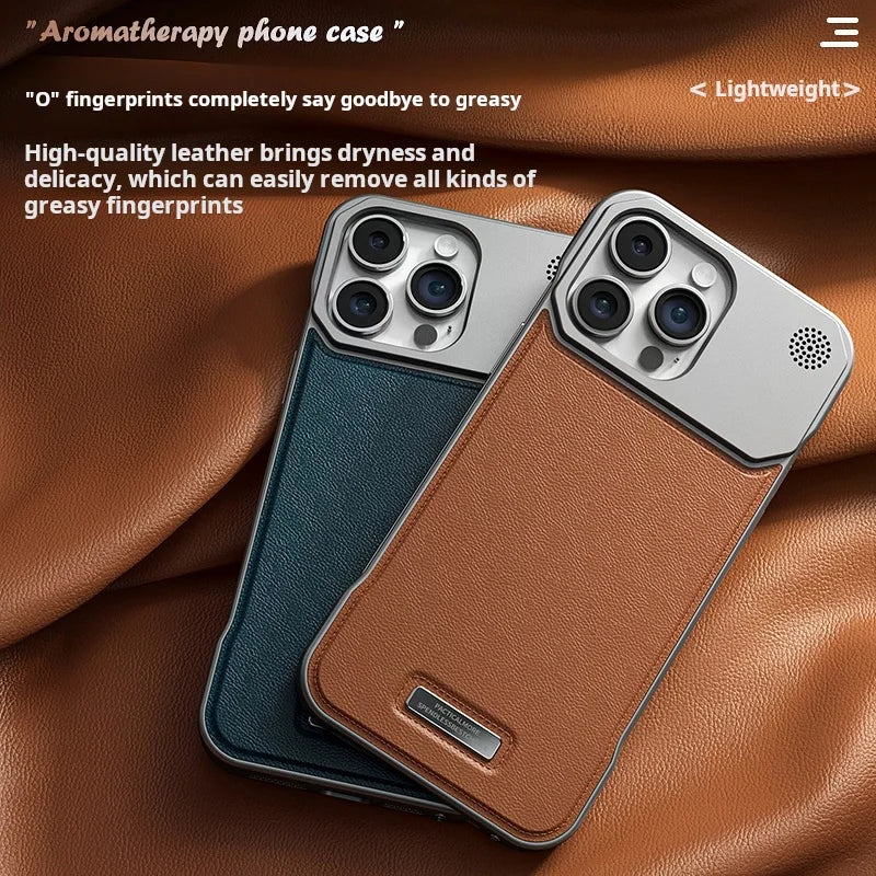 Aromatherapy Leather Case for iPhone - Magsafe Magnetic Frameless Armor Cover