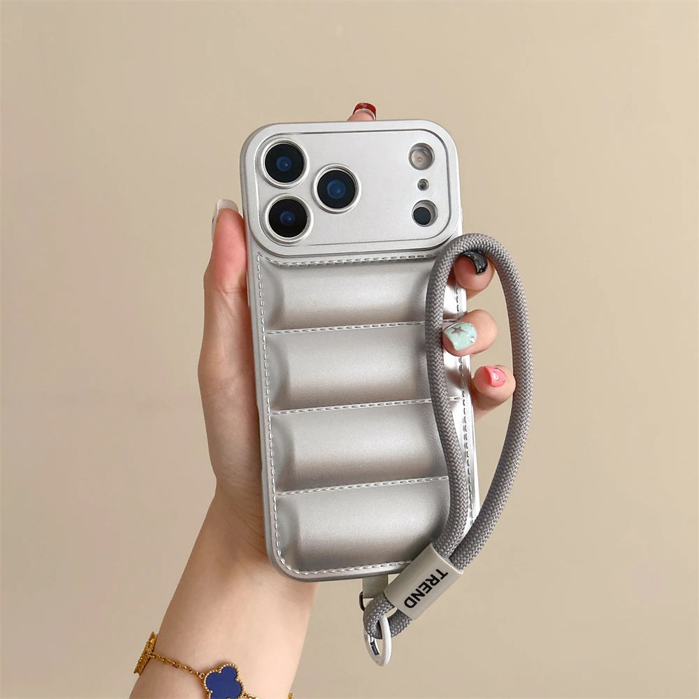 Silicone Case For iPhone - Shockproof Camera Protection Wrist Strap Cover