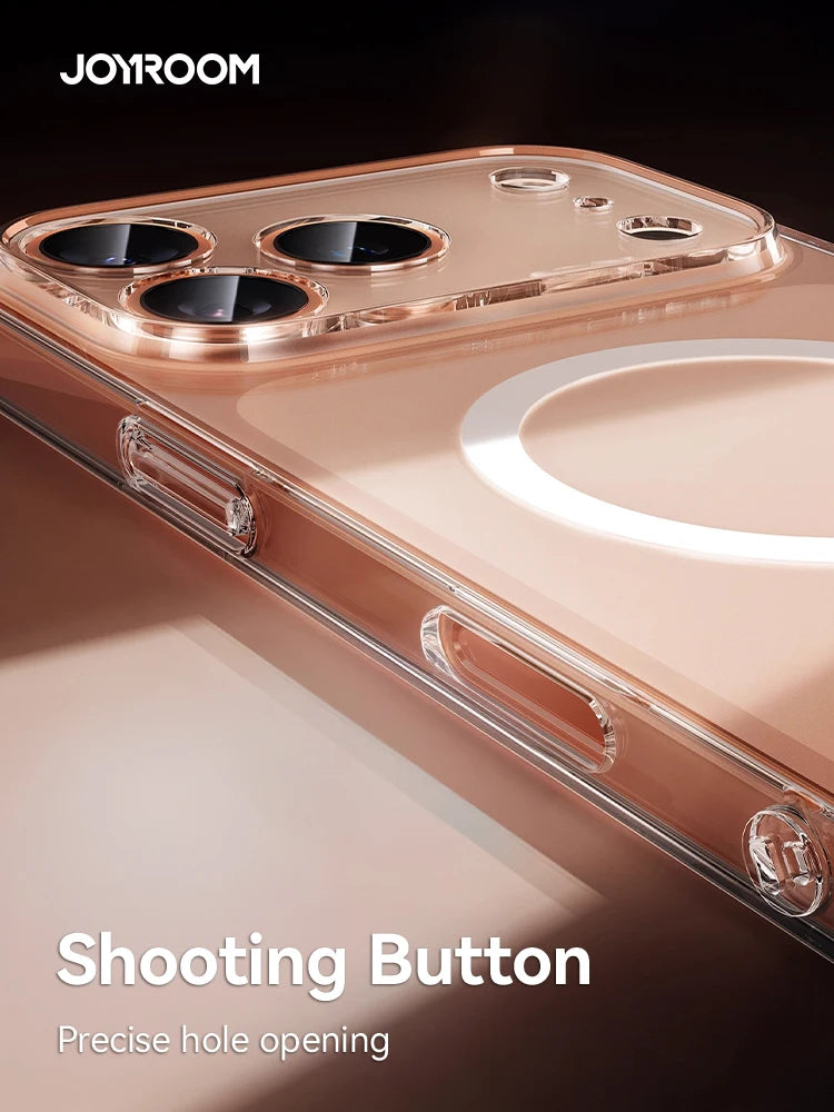 Joyroom Magnetic Case For iPhone - Anti Yellow Transparent Cover - Wireless Charger Thin Cover