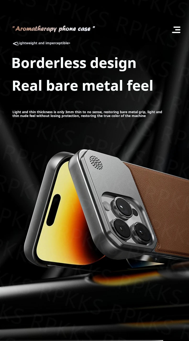 Aromatherapy Leather Case for iPhone - Magsafe Magnetic Frameless Armor Cover
