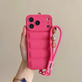 Silicone Case For iPhone - Shockproof Camera Protection Wrist Strap Cover