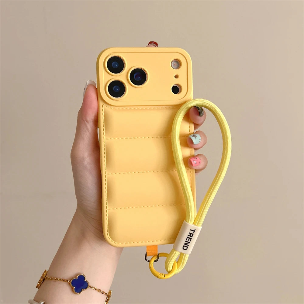 Silicone Case For iPhone - Shockproof Camera Protection Wrist Strap Cover