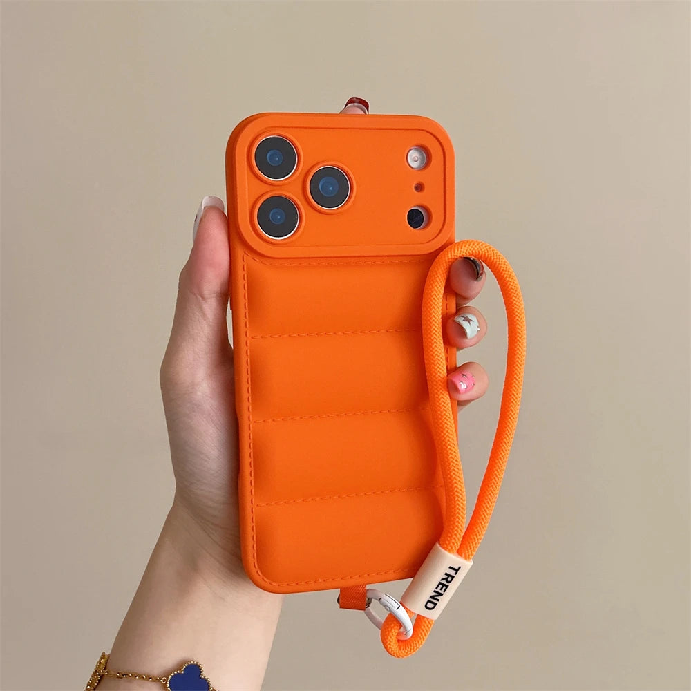 Silicone Case For iPhone - Shockproof Camera Protection Wrist Strap Cover