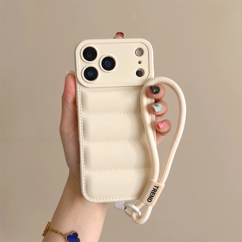 Silicone Case For iPhone - Shockproof Camera Protection Wrist Strap Cover