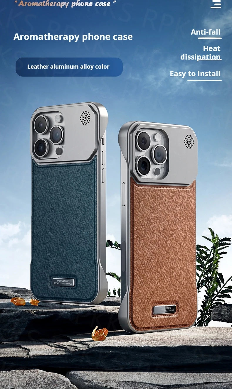 Aromatherapy Leather Case for iPhone - Magsafe Magnetic Frameless Armor Cover