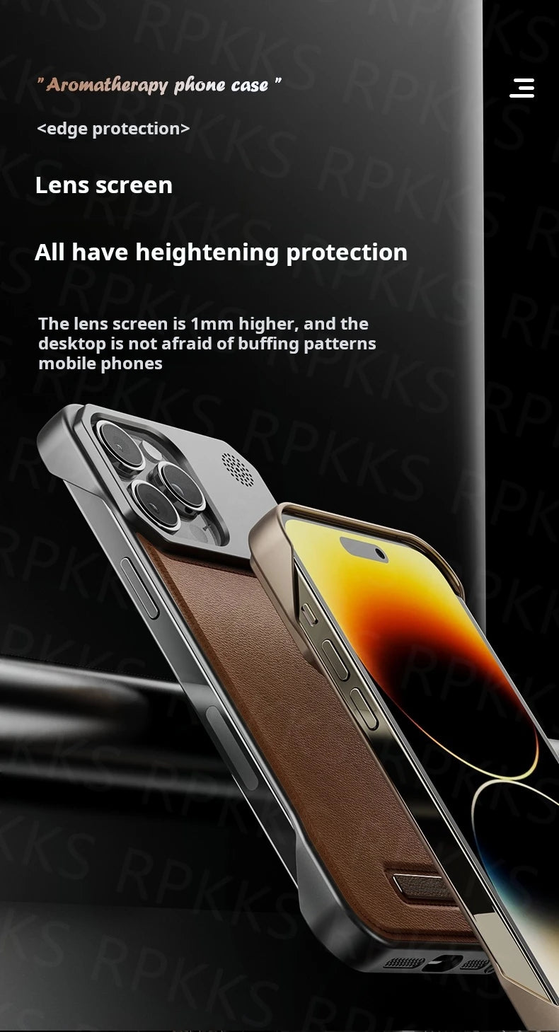 Aromatherapy Leather Case for iPhone - Magsafe Magnetic Frameless Armor Cover