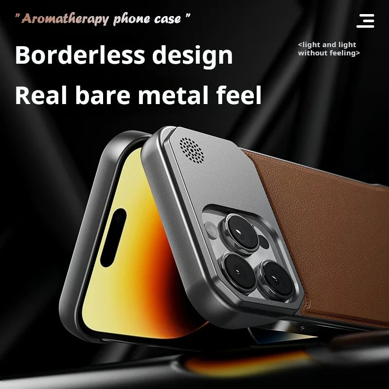 Aromatherapy Leather Case for iPhone - Magsafe Magnetic Frameless Armor Cover