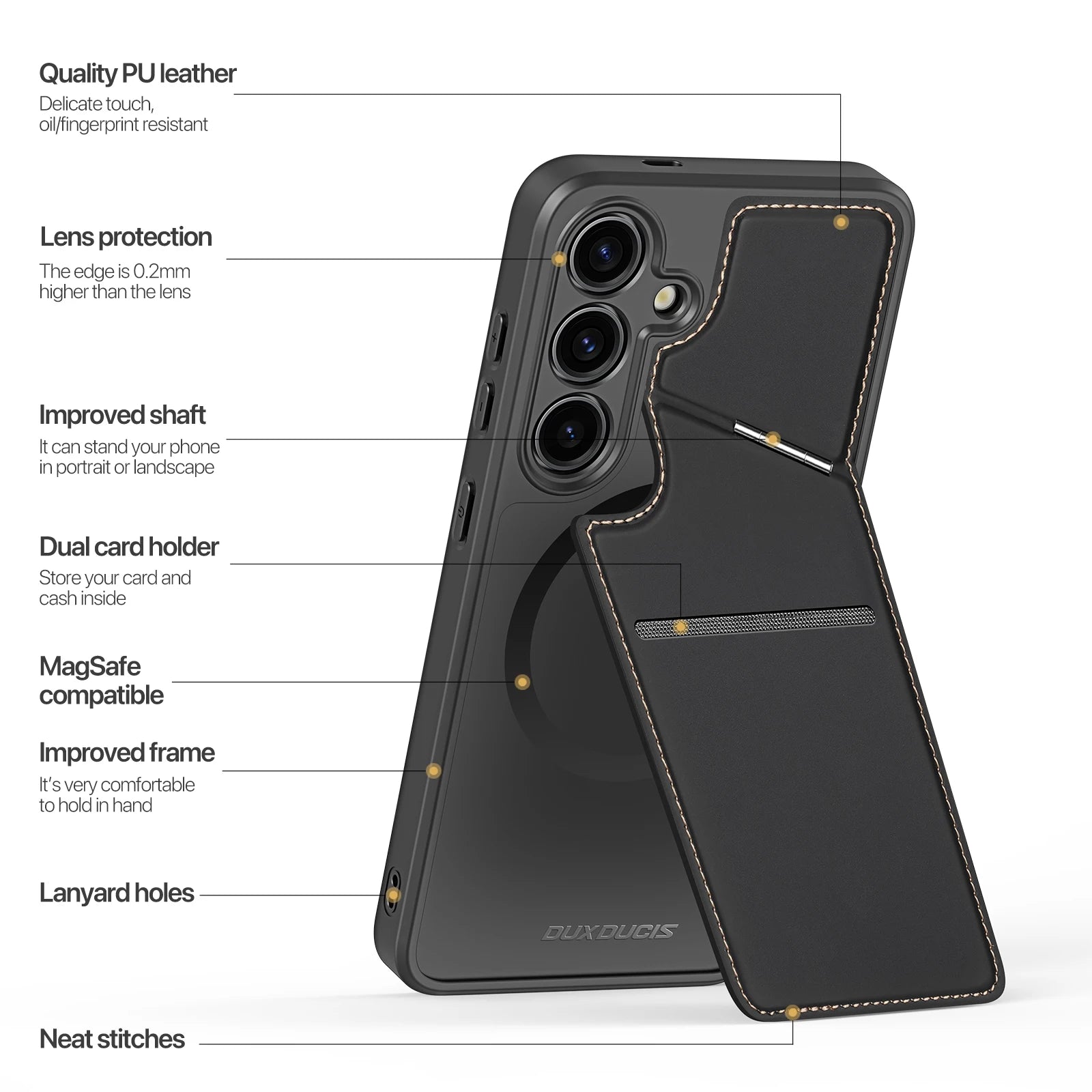 Magnetic Case For Samsung S24 - Case Phone Stand Wallet 3in1