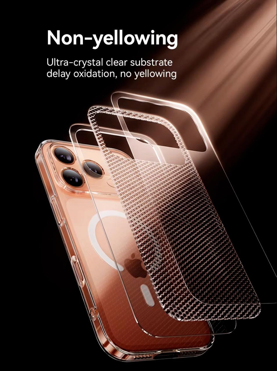 Joyroom Magnetic Case For iPhone - Anti Yellow Transparent Cover - Wireless Charger Thin Cover