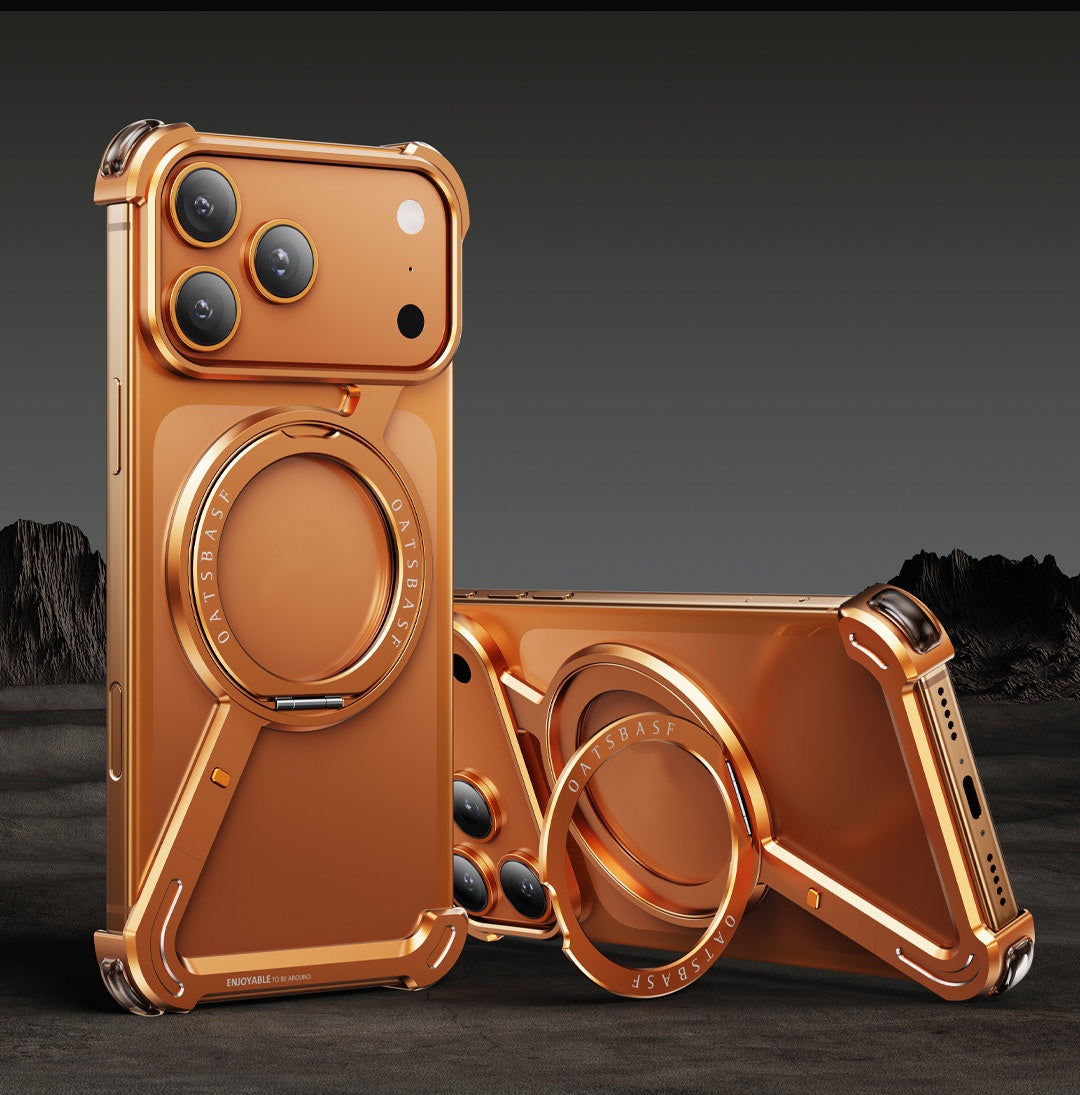 Metal Frame with Magnetic Bracket IPhone Case
